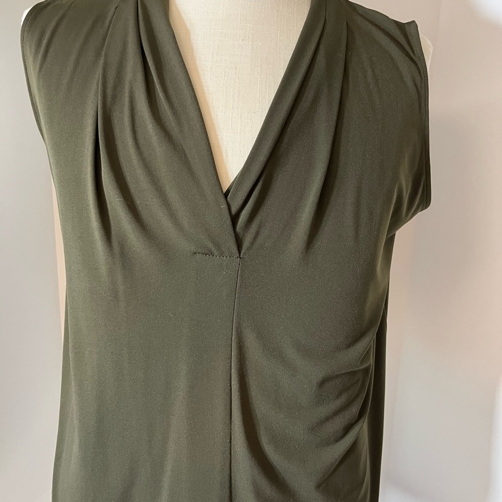 Olive Green Sleeveless Women's Top